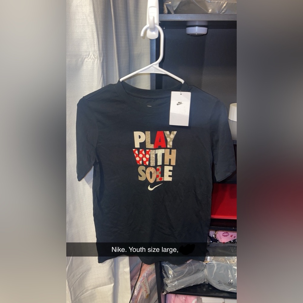 Nike Kids Black 'Play With Sole' T-Shirt